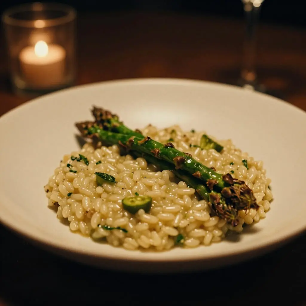 Quinua y disparagus risotto