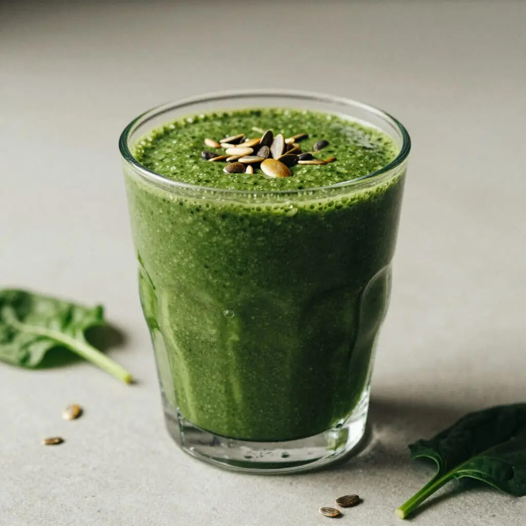 Smoothie de espinace y semilla de calabaza